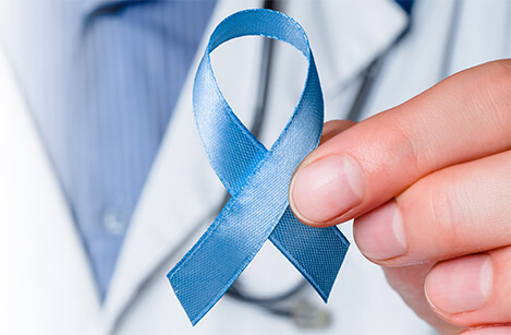 Doctor with blue ribbon