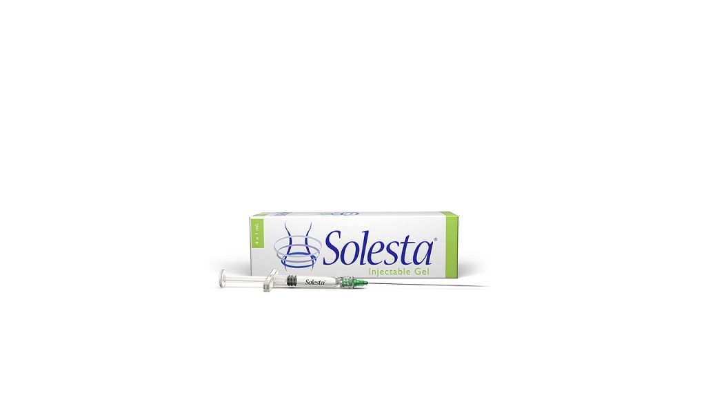 A box of Solesta with a syringe by Rocky Mountain Gastroenterology Associates. Denver, CO.